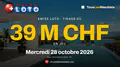 Swiss Loto : 39 millions de francs en jeu ce mercredi 28 octobre