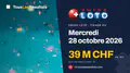 Swiss Loto du mercredi 28 octobre 2026 : 39 M CHF en jeu, tirage à 19:05